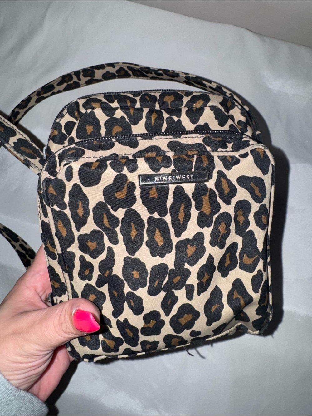 Nine West Leopard Print Crossbody Bag in Beige, Brown and Black